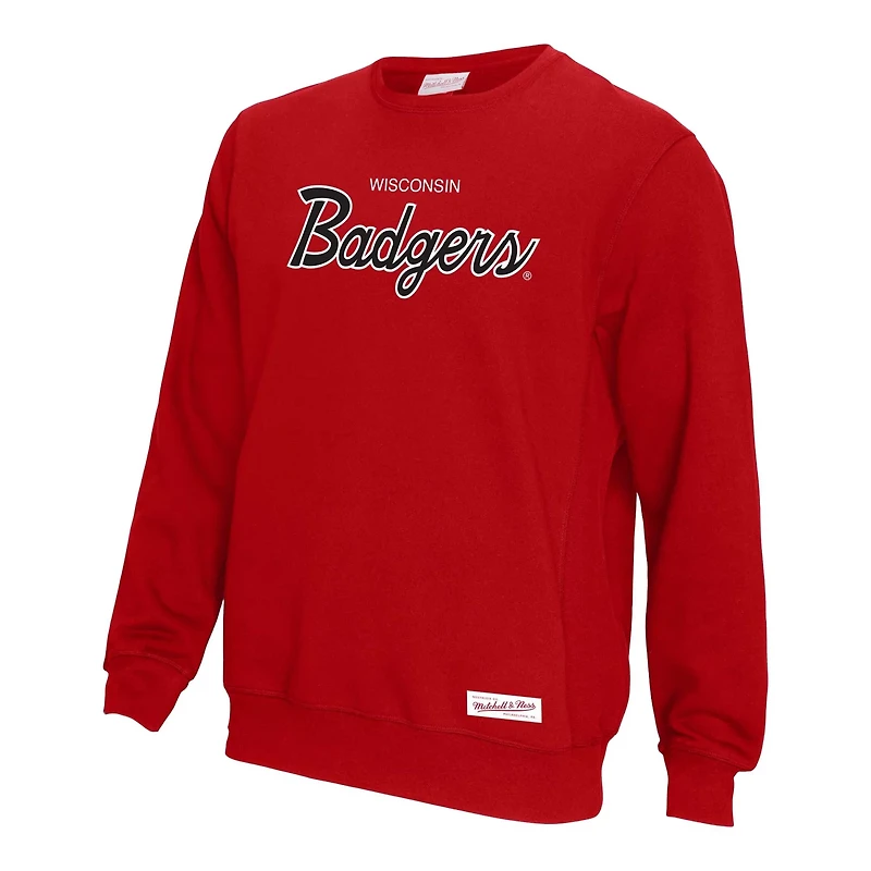 Mitchell  Ness Wisconsin Badgers Elite Script Pullover Sweatshirt