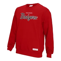 Mitchell  Ness Wisconsin Badgers Elite Script Pullover Sweatshirt
