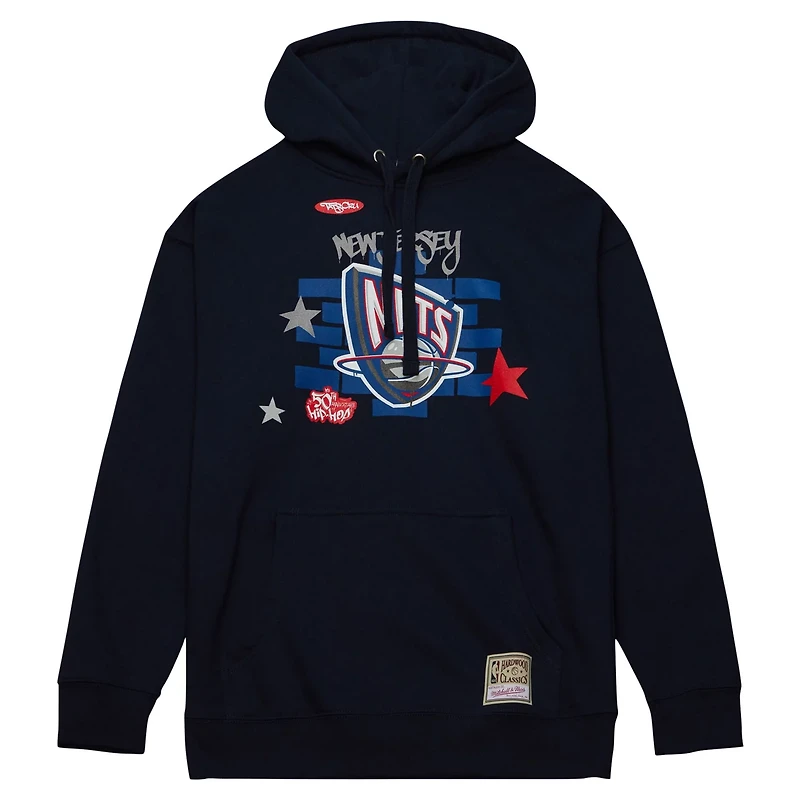 Mitchell & Ness x Tats Cru Men’s New Jersey Nets Hardwood Classics Brick Pullover Hoodie