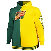 Mitchell Ness Gold Seattle SuperSonics Big Tall Hardwood Classics Split Pullover Hoodie