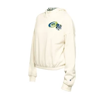 New Era Carolina Hurricanes Glam Game Quarter-Zip Cropped Floral Hoodie Pullover