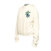 New Era Dallas Stars Glam Game Quarter-Zip Cropped Floral Hoodie Pullover