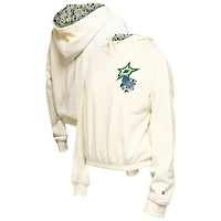 New Era Dallas Stars Glam Game Quarter-Zip Cropped Floral Hoodie Pullover