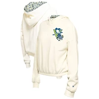 New Era Pittsburgh Penguins Glam Game Quarter-Zip Cropped Floral Hoodie Pullover