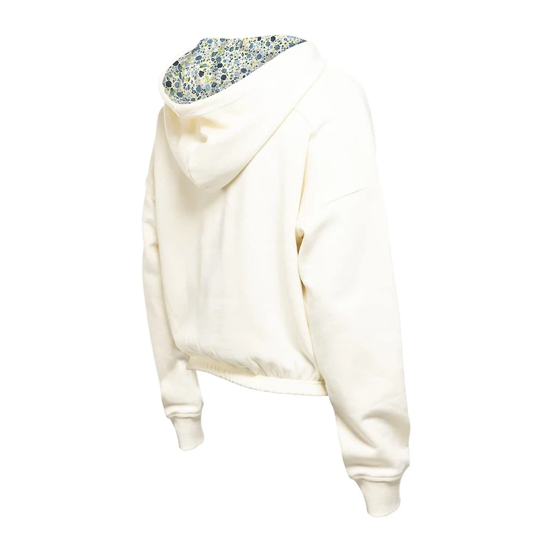 New Era Pittsburgh Penguins Glam Game Quarter-Zip Cropped Floral Hoodie Pullover
