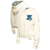 New Era St Louis Blues Glam Game Quarter-Zip Cropped Floral Hoodie Pullover