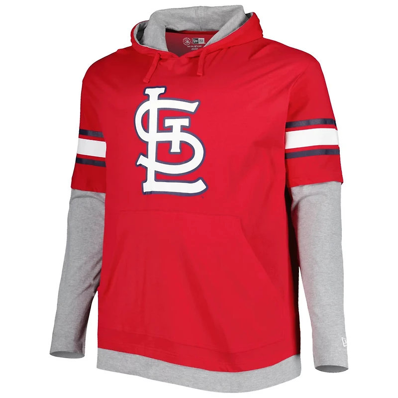 New Era St Louis Cardinals Big Tall Twofer Pullover Hoodie