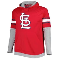 New Era St Louis Cardinals Big  Tall Twofer Pullover Hoodie