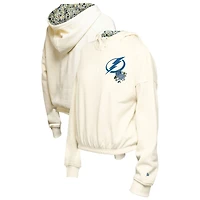 New Era Tampa Bay Lightning Glam Game Quarter-Zip Cropped Floral Hoodie Pullover