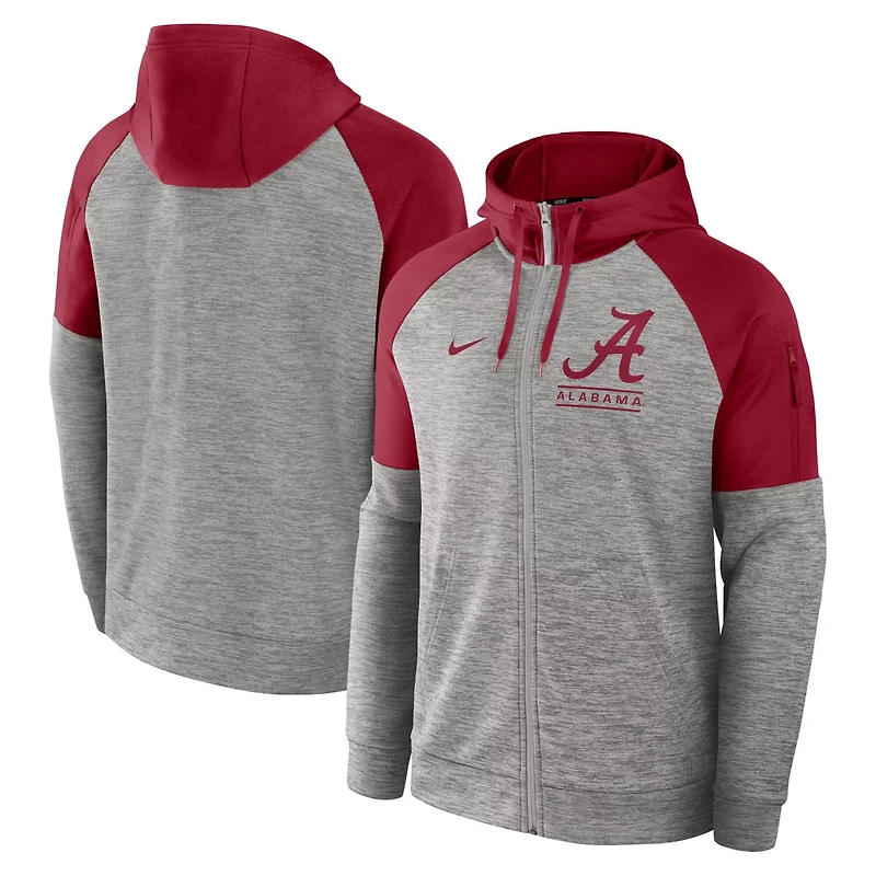 Nike Alabama Crimson Tide Fitness Raglan Performance Full-Zip Hoodie