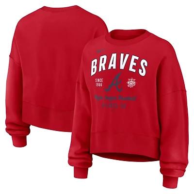 Nike Atlanta Braves Oversized High Hip Pullover Sweatshirt