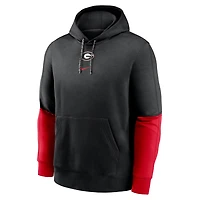 Nike Black Georgia Bulldogs 2024 Sideline Club Pullover Hoodie