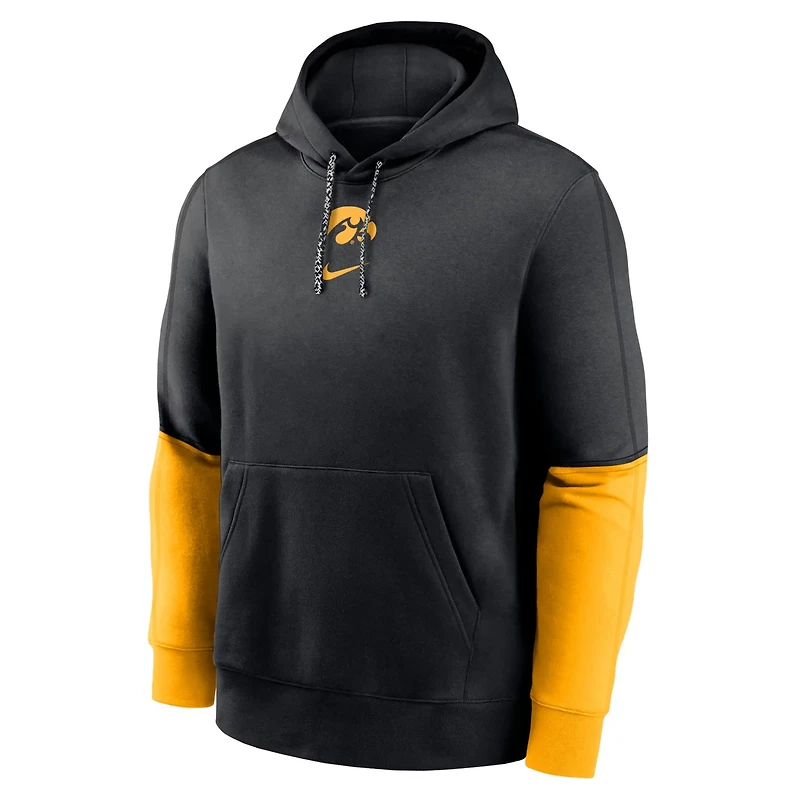 Nike Black Iowa Hawkeyes 2024 Sideline Club Pullover Hoodie