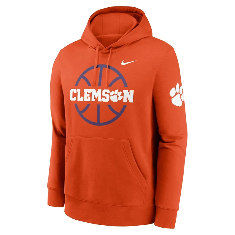 Nike Clemson Tigers Basketball Icon Club Fleece Pullover Hoodie