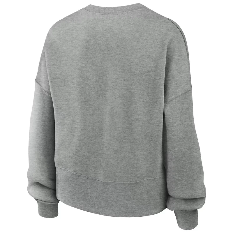 Nike Clemson Tigers Legacy Fleece Classic Arch Oversized Cropped Tackle Twill Sweatshirt