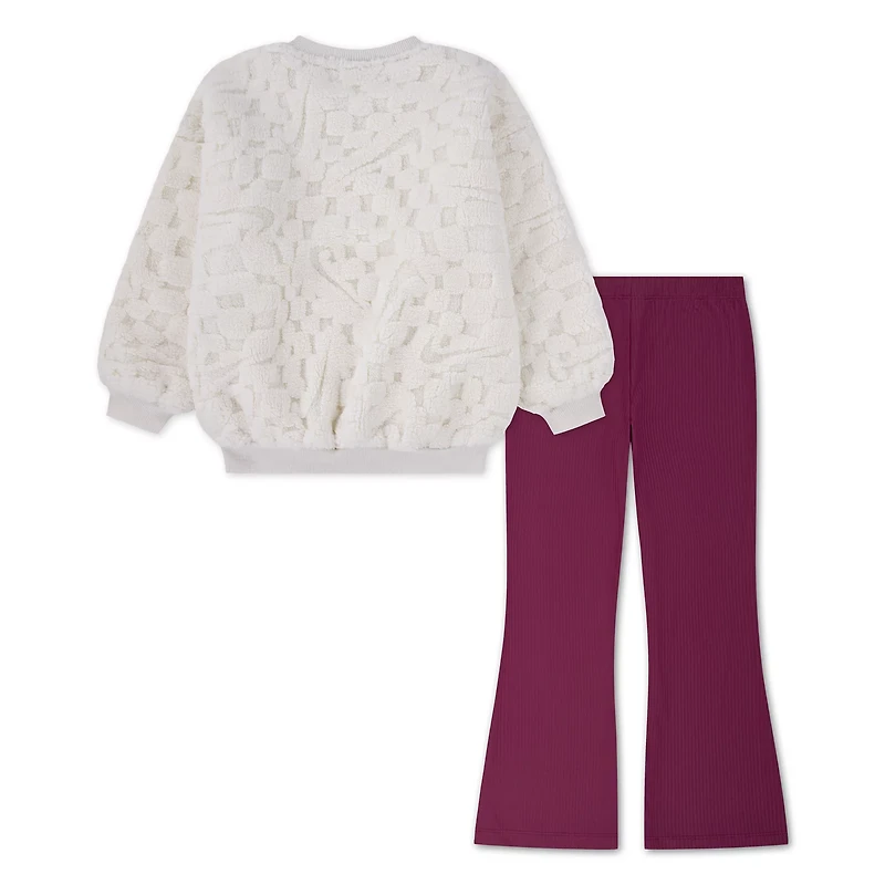 Nike Cozy Sherpa Crewneck and Flared Leggings 2-Piece Set