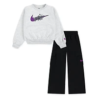 Nike Essentials Crewneck and Wide Cargo Pants 2-Piece Set
