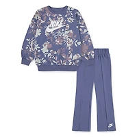 Nike Floral Camo Crewneck and Flared Leggings 2-Piece Set