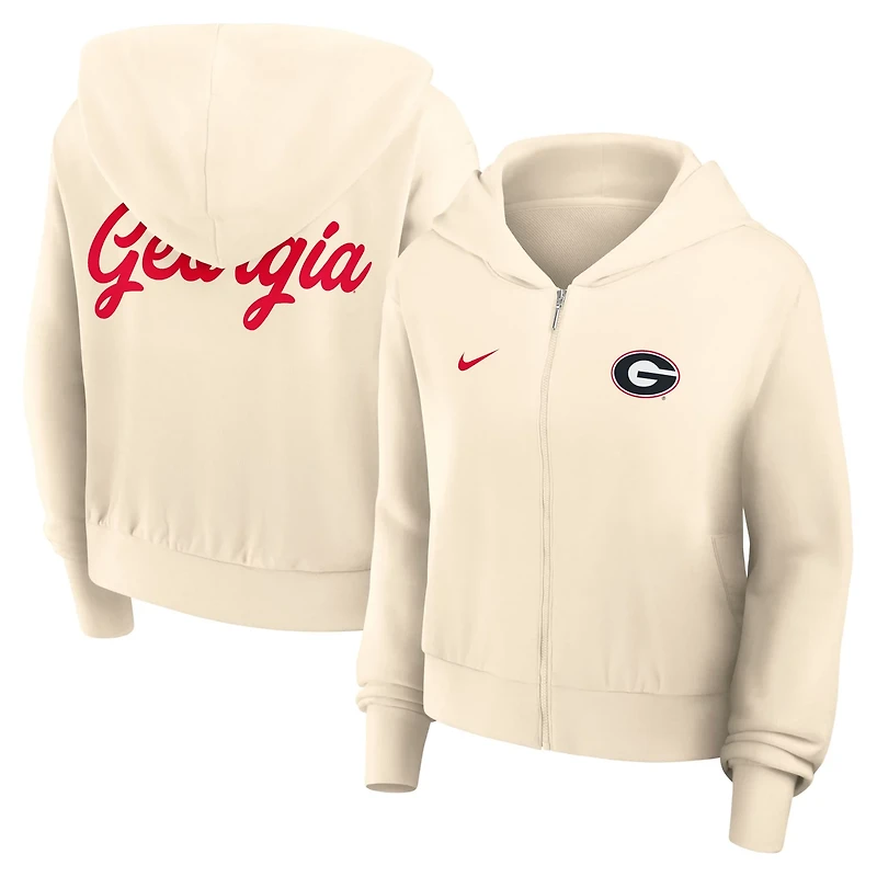 Nike Georgia Bulldogs Chill Midi Full-Zip Hoodie