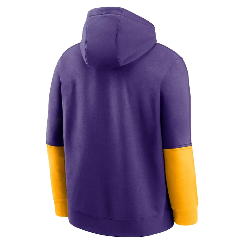Nike Gold LSU Tigers 2024 Sideline Club Pullover Hoodie
