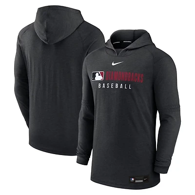 Nike Heather Arizona Diamondbacks Authentic Collection Tri-Blend Performance Pullover Hoodie