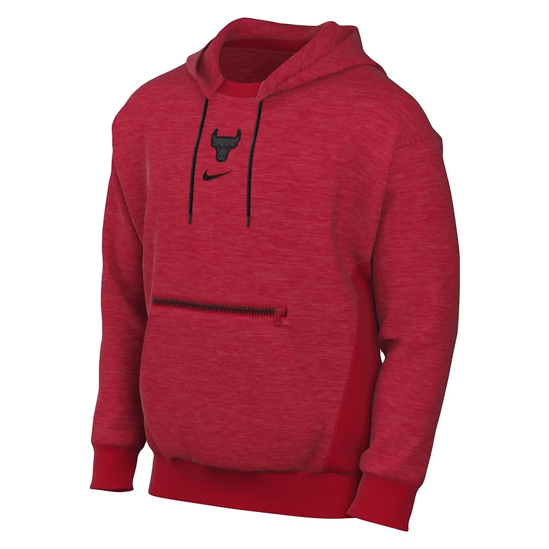 Nike Heather Chicago Bulls Courtside Versus Flight Pullover Hoodie