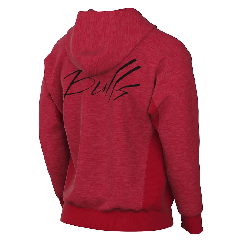 Nike Heather Chicago Bulls Courtside Versus Flight Pullover Hoodie