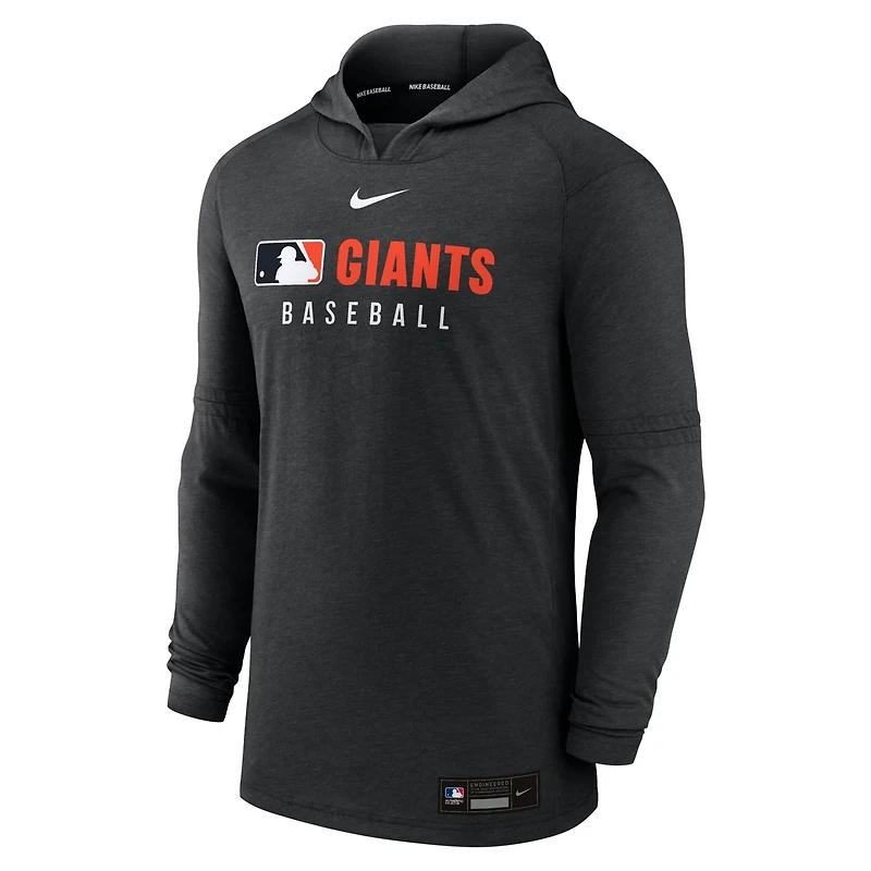 Nike Heather San Francisco Giants Authentic Collection Tri-Blend Performance Pullover Hoodie