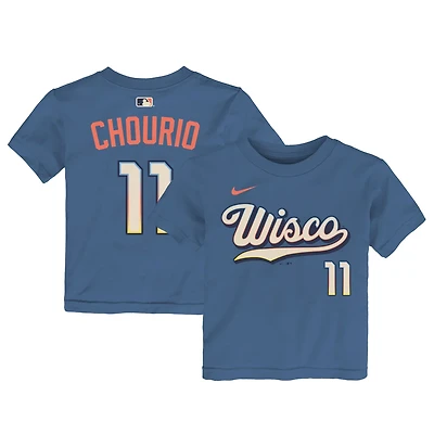 Nike Jackson Chourio Powder Milwaukee Brewers 2026 City Connect Name  Number T-Shirt