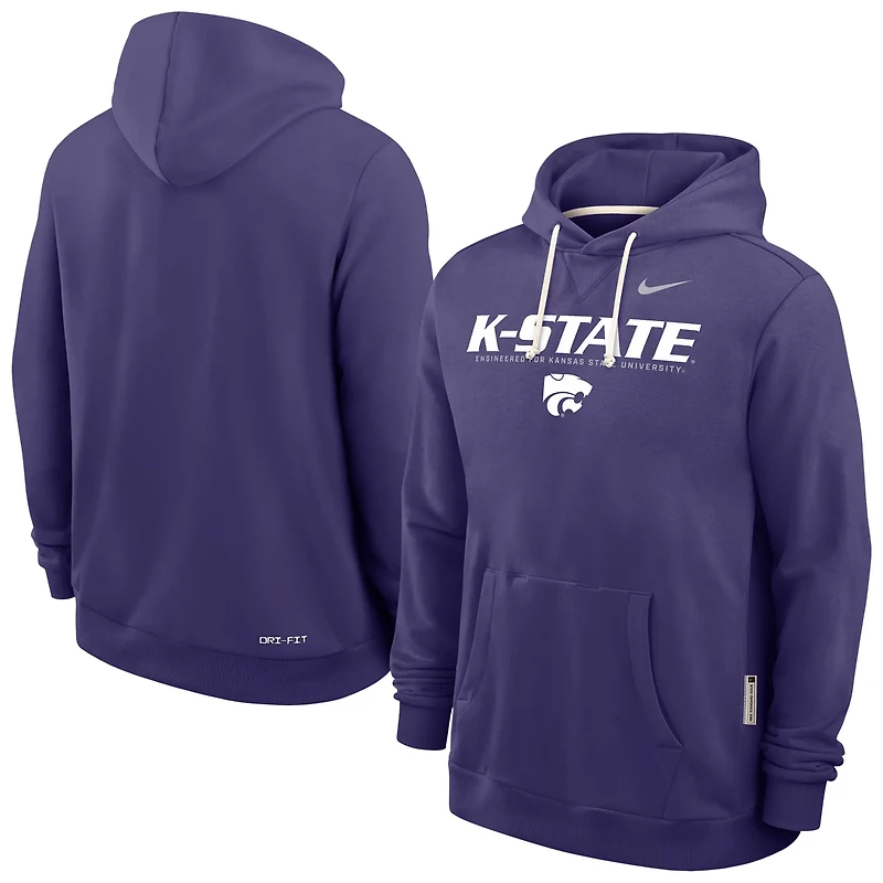 Nike Kansas State Wildcats 2025 Sideline Standard Issue Dri-FIT Hoodie