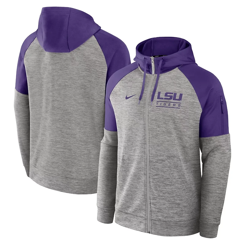 Nike LSU Tigers Fitness Raglan Performance Full-Zip Hoodie