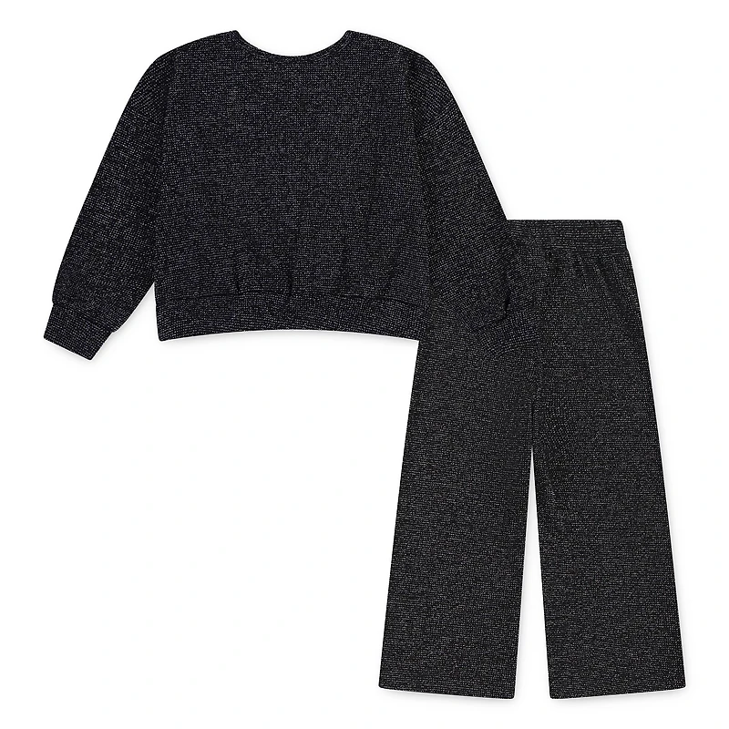 Nike Lurex Waffle Crewneck and Wide Pants 2-Piece Set
