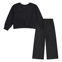 Nike Lurex Waffle Crewneck and Wide Pants 2-Piece Set