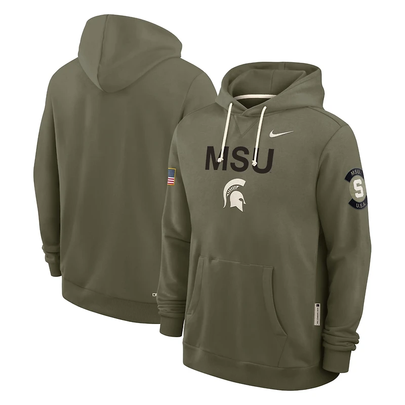 Nike Michigan State Spartans 2025 Military Appreciation Performance Pullover Hoodie