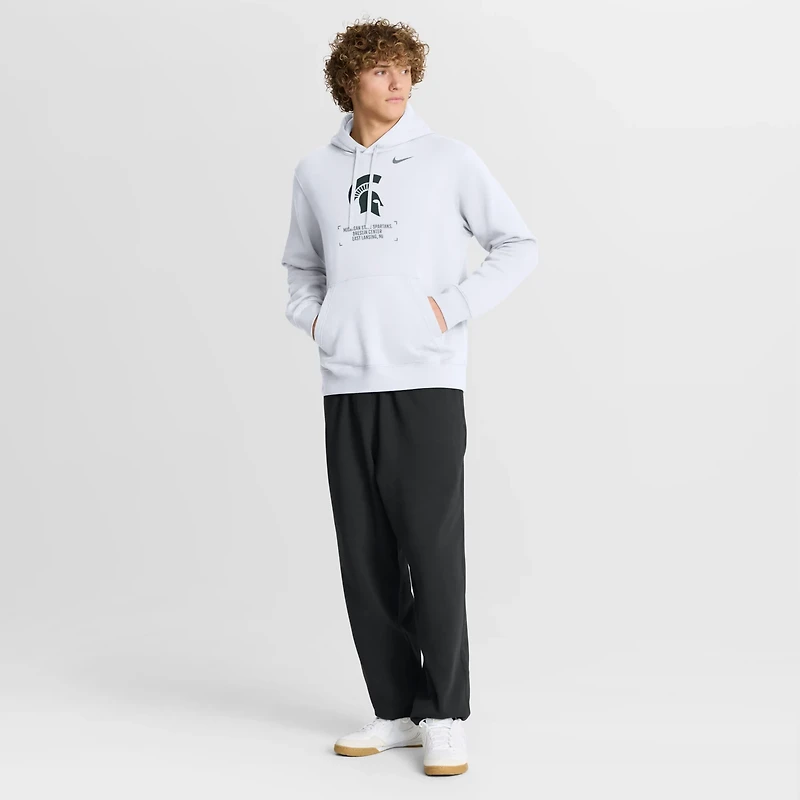Nike Michigan State Spartans Basketball Two-Hit Club Fleece Pullover Hoodie