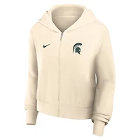 Nike Michigan State Spartans Cropped Chill Full-Zip Hoodie