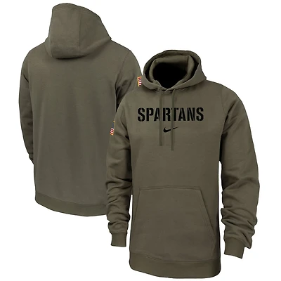 Nike Michigan State Spartans Military Pack Club Fleece Pullover Hoodie