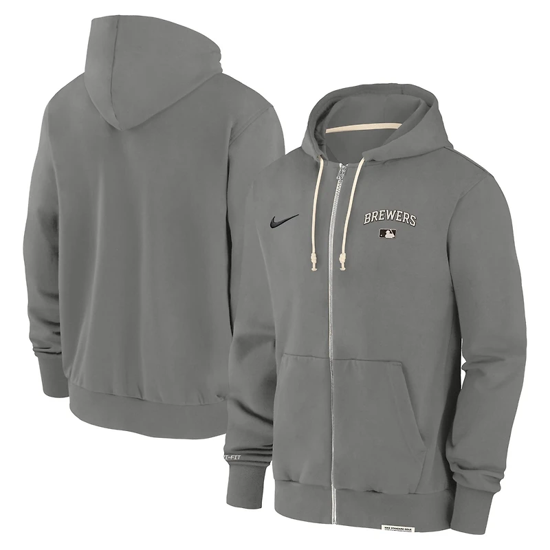Nike Milwaukee Brewers Authentic Collection Travel Performance Full-Zip Hoodie