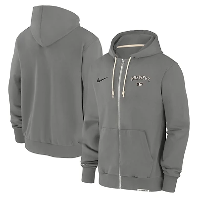 Nike Milwaukee Brewers Authentic Collection Travel Performance Full-Zip Hoodie