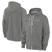 Nike Milwaukee Brewers Authentic Collection Travel Performance Full-Zip Hoodie