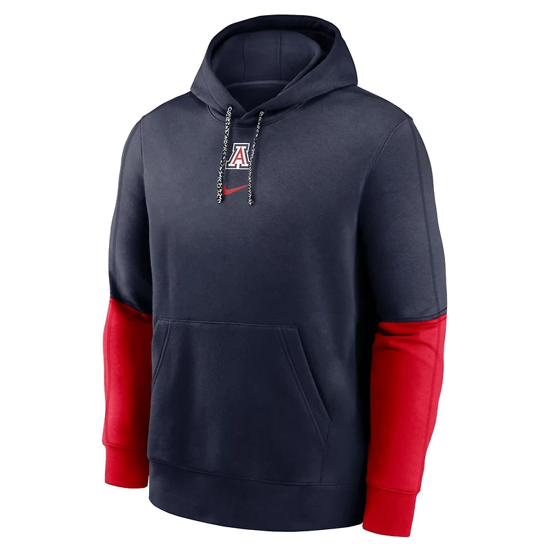 Nike Navy Arizona Wildcats 2024 Sideline Club Pullover Hoodie