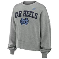 Nike North Carolina Tar Heels Legacy Fleece Classic Arch Oversized Cropped Tackle Twill Sweatshirt