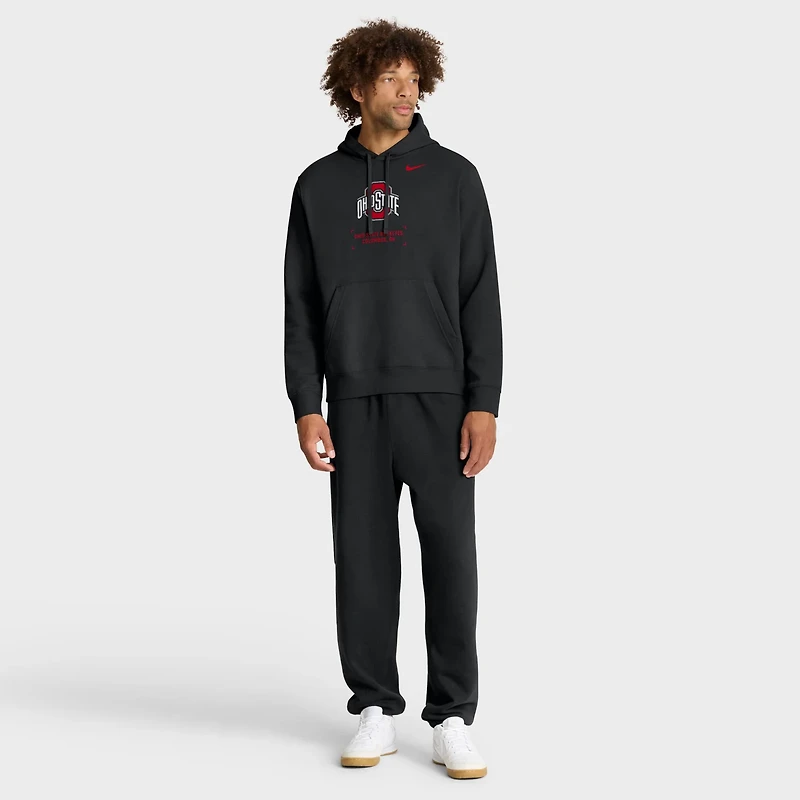 Nike Ohio State Buckeyes Basketball Two-Hit Club Fleece Pullover Hoodie