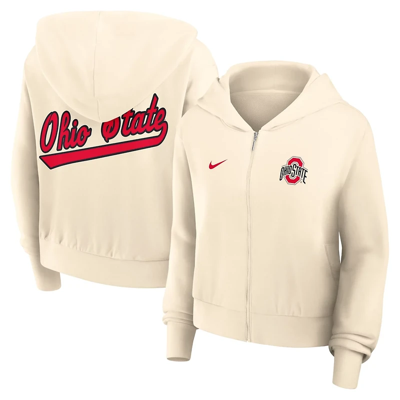 Nike Ohio State Buckeyes Chill Midi Full-Zip Hoodie