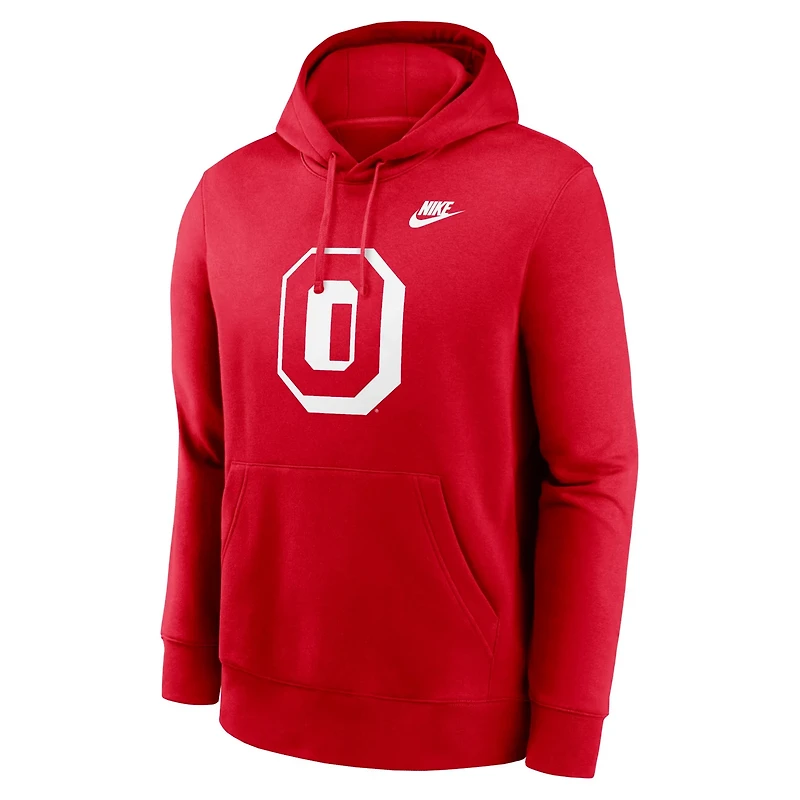 Nike Ohio State Buckeyes Legacy Logo Club Fleece Pullover Hoodie