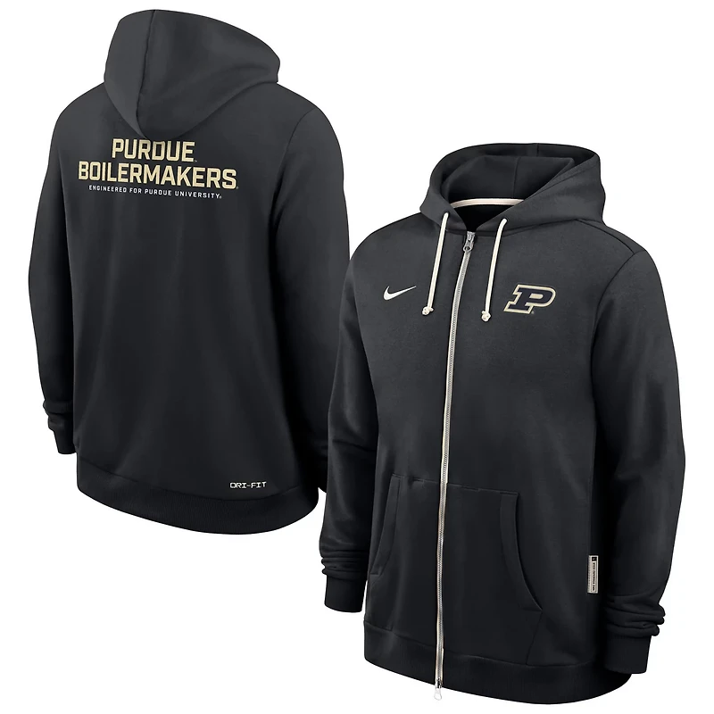 Nike Purdue Boilermakers 2025 Sideline Performance Full-Zip Hoodie