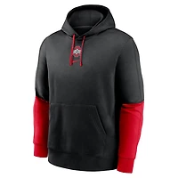 Nike Scarlet Ohio State Buckeyes 2024 Sideline Club Pullover Hoodie