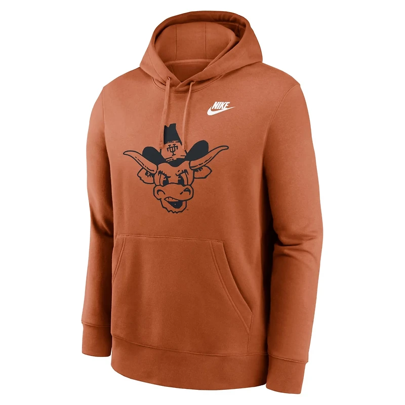 Nike Texas Longhorns Legacy Logo Club Fleece Pullover Hoodie