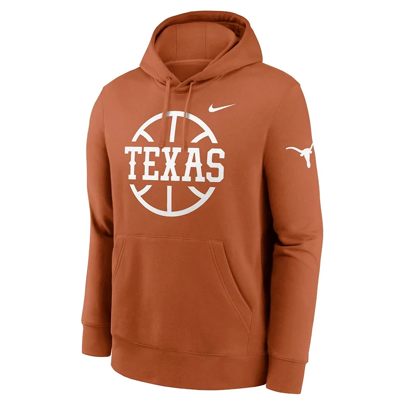 Nike Texas Longhorns Basketball Icon Club Fleece Pullover Hoodie