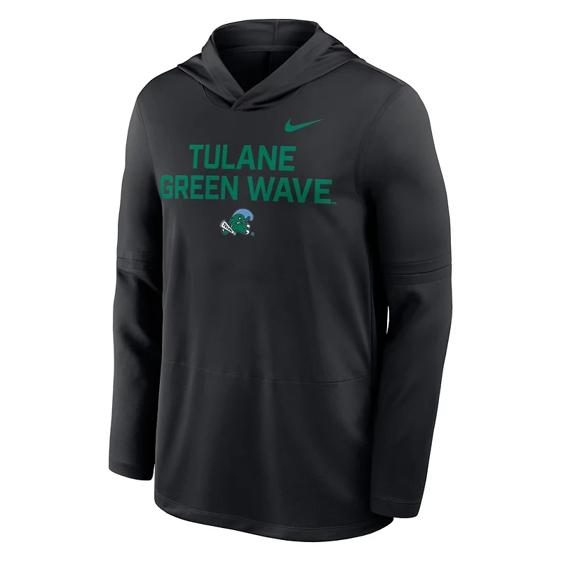 Nike Tulane Green Wave Sideline Dri-FIT Lightweight Hooded Top